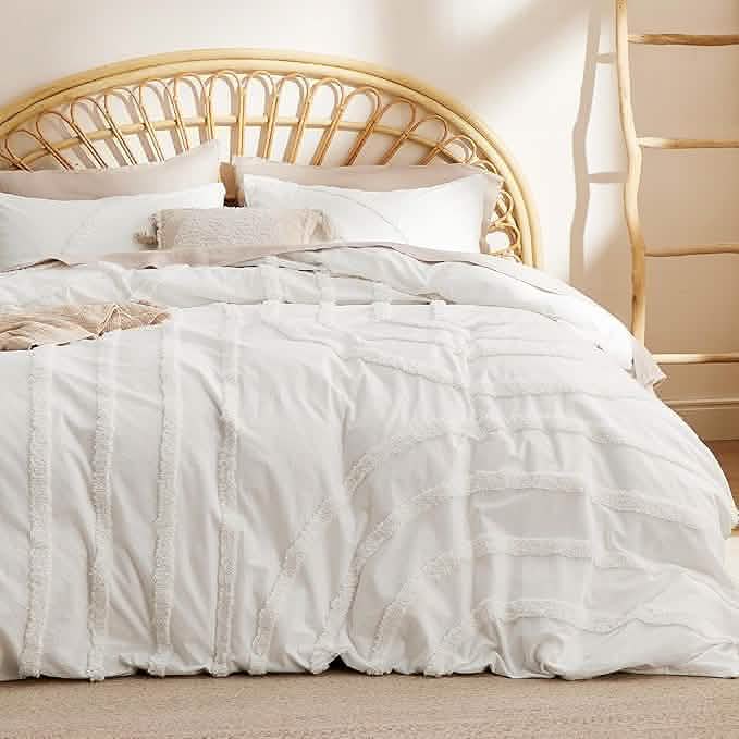 GentleSoft® 100% Cotton Tufted Duvet Cover Set