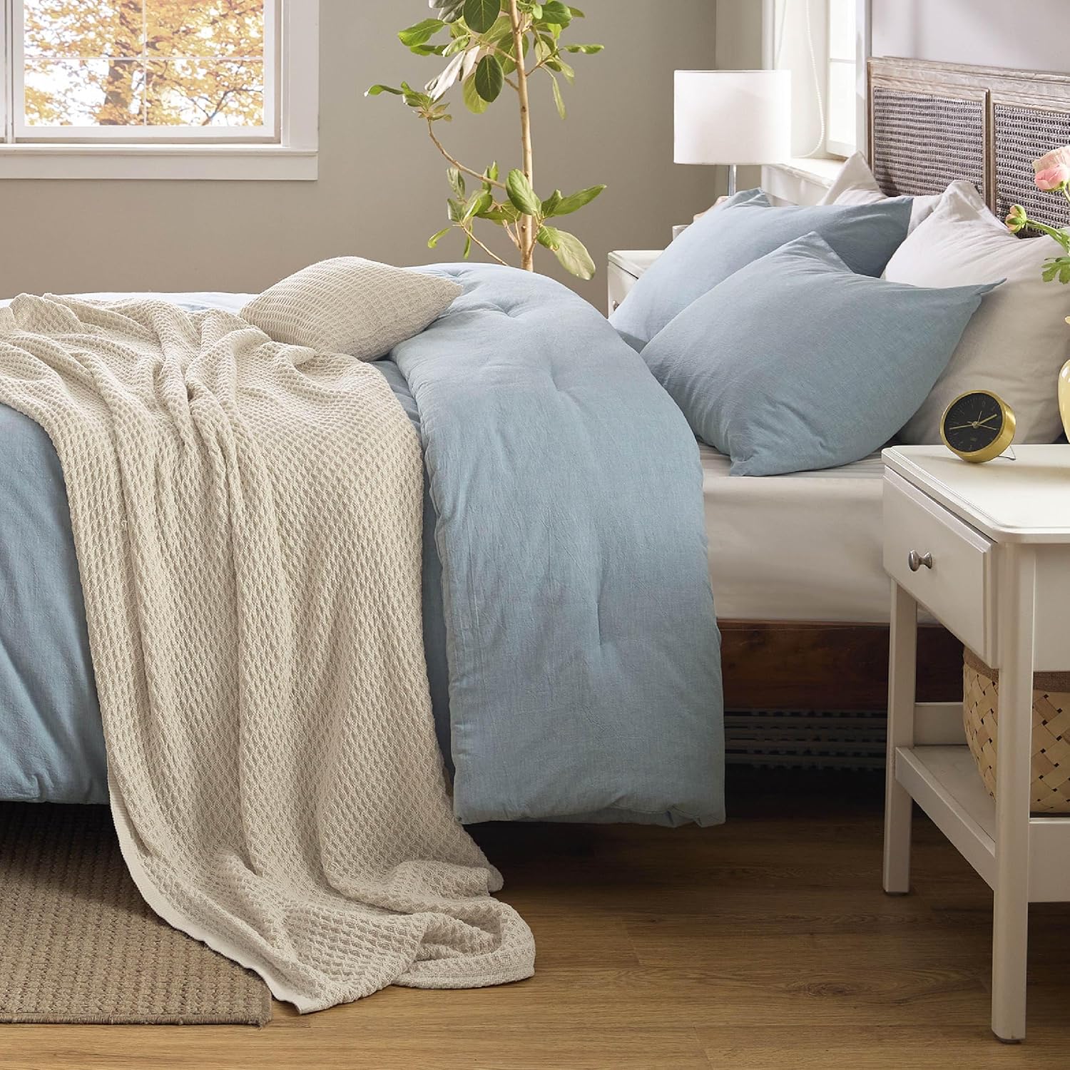 GentleSoft® 5 Piece Cotton Waffle Weave Bed-in-a-bag