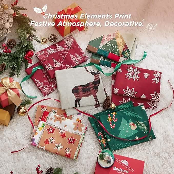 GentleSoft® Christmas Plaid Comforter Set Red Snowflake