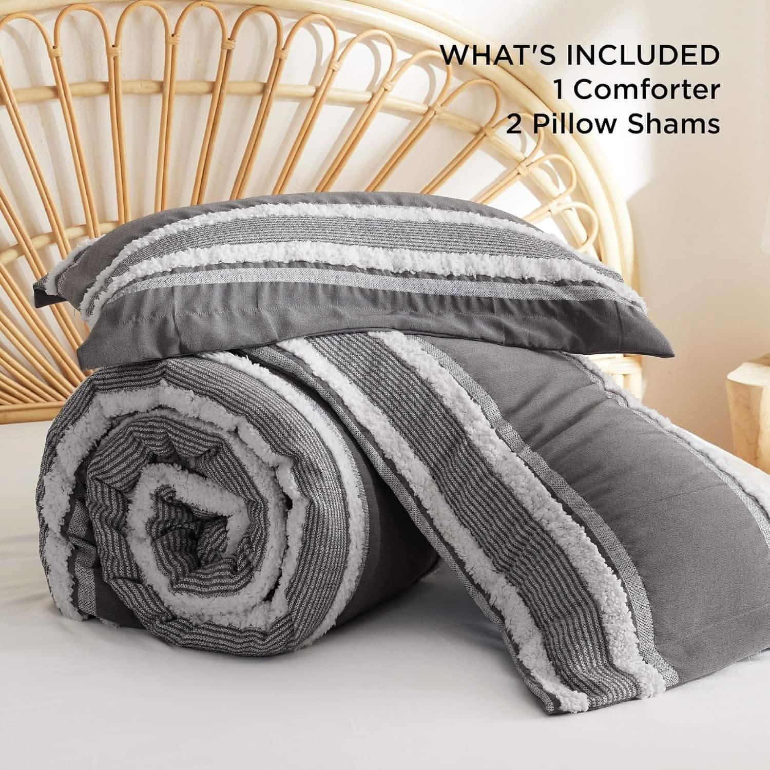 GentleSoft® Exotic Foliage Dark Grey Comforter Set