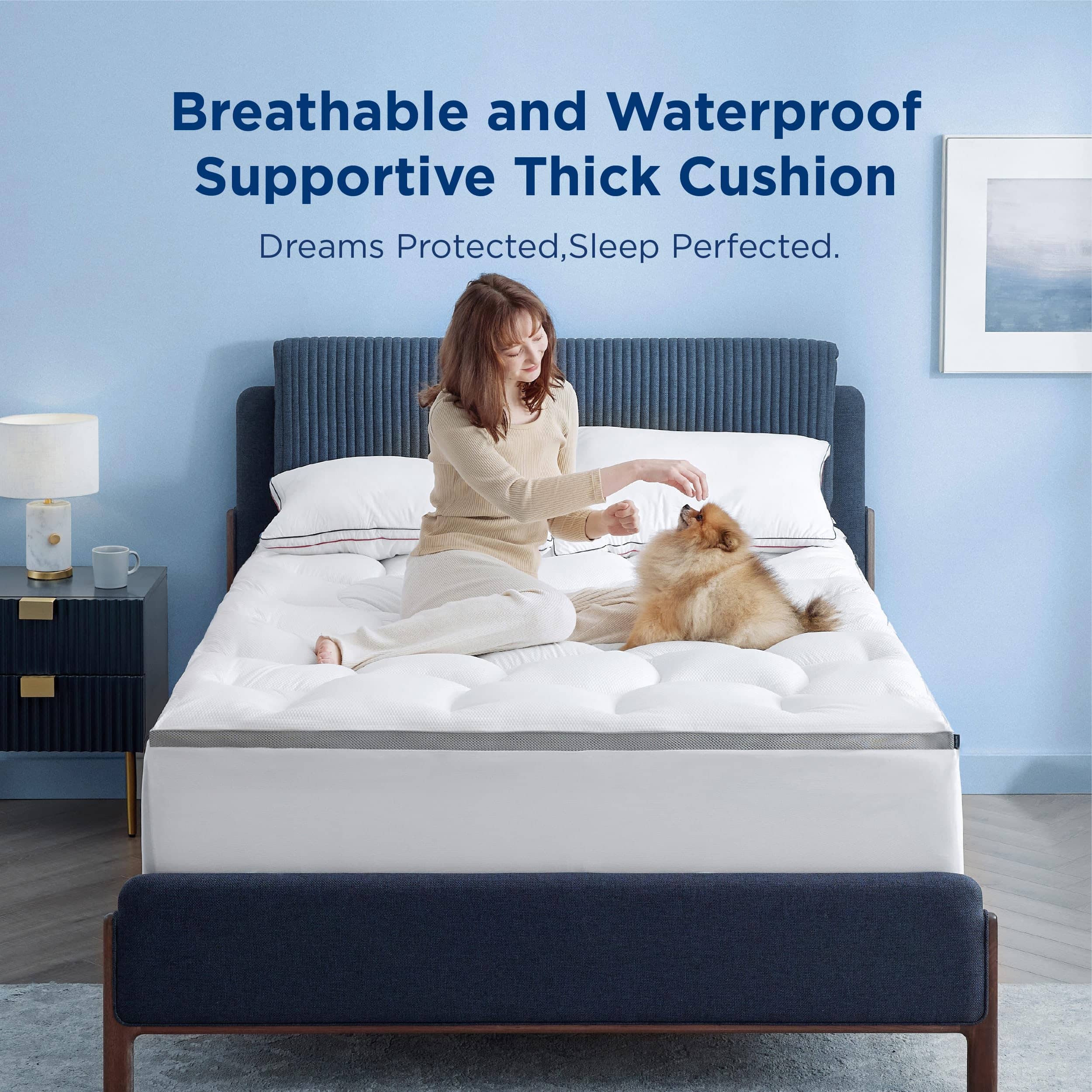 GentleSoft® Mattress Topper Waterproof - Pillow Top Mattress Protector