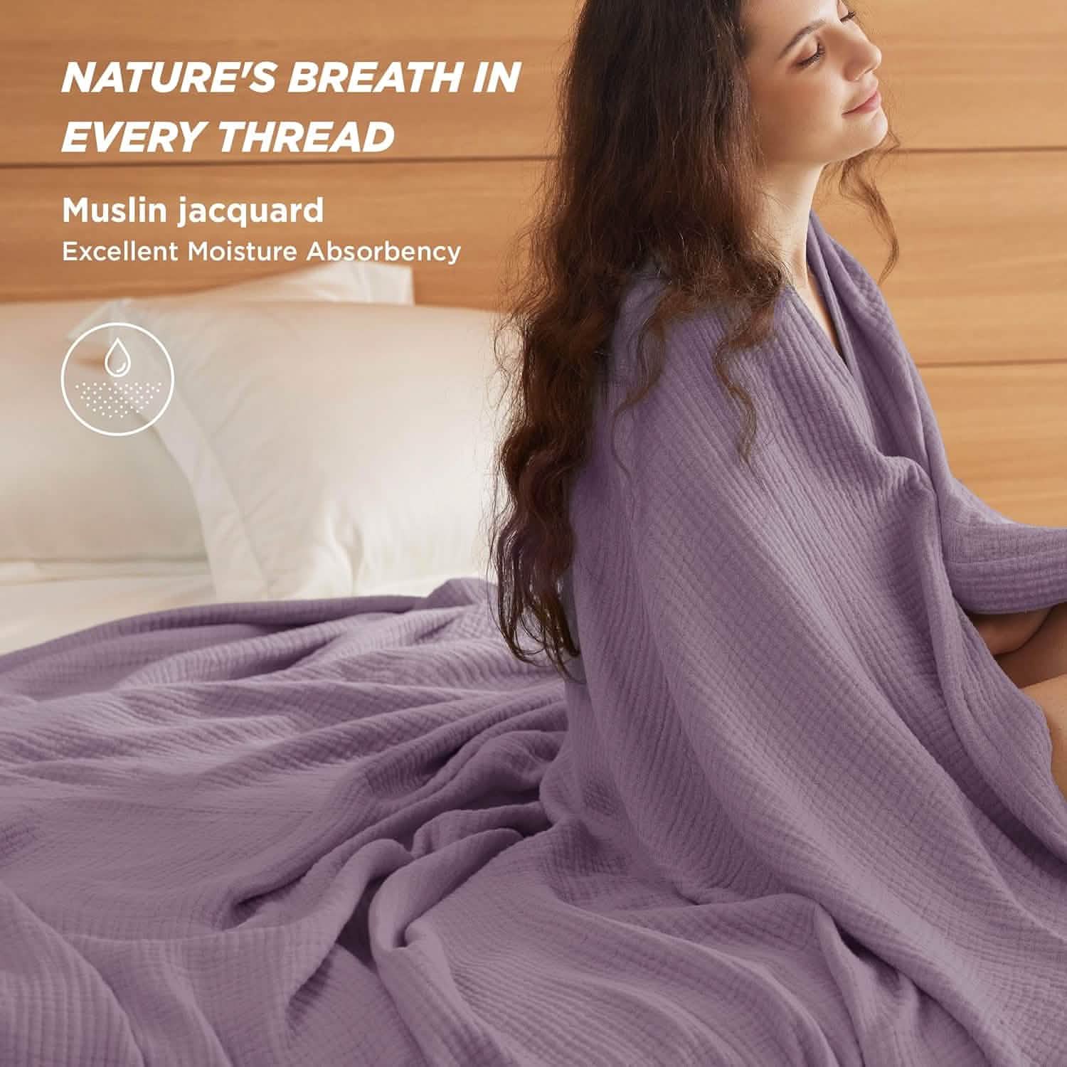 GentleSoft® 100% Cotton Gauze Spring Throw Blanket