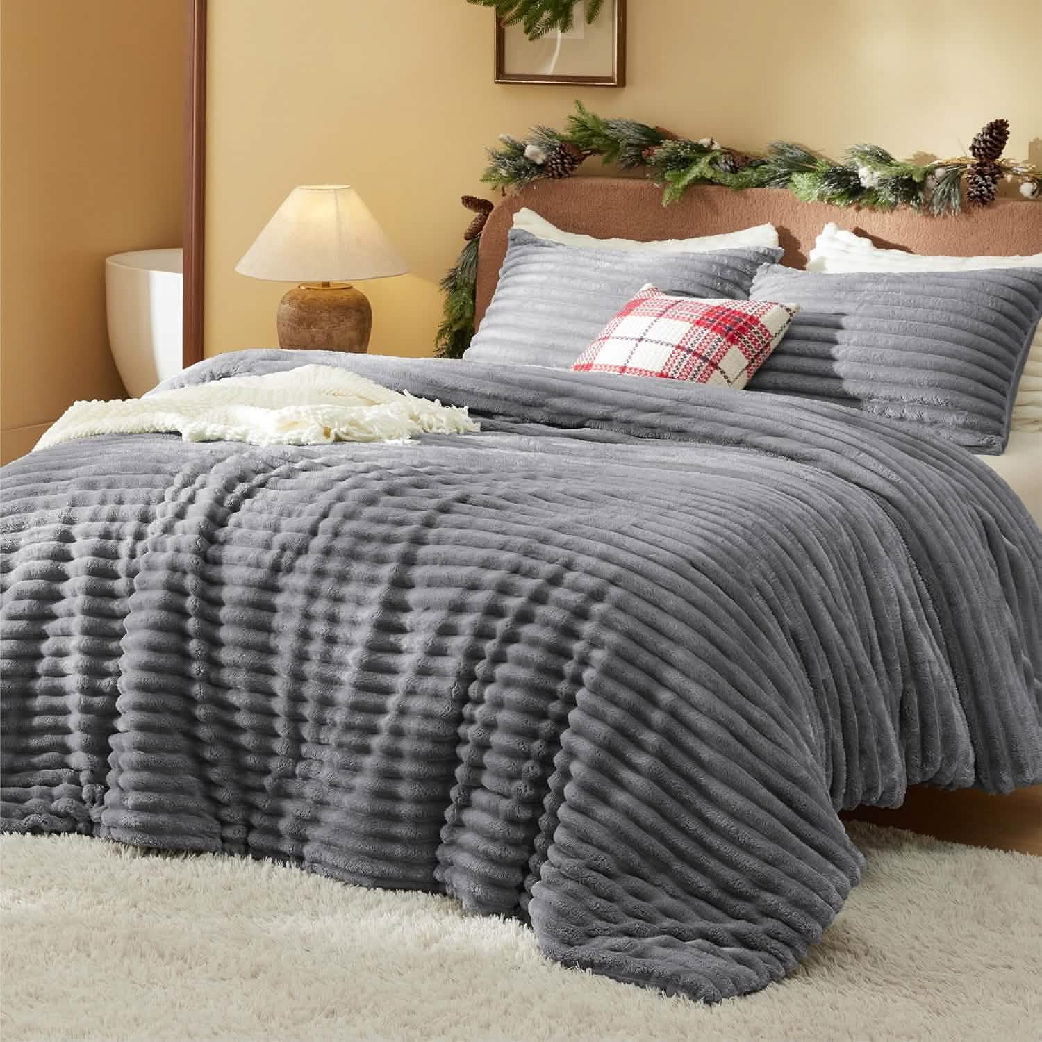 GentleSoft® Striped Flannel Comforter Set