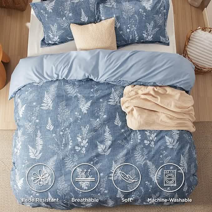 GentleSoft® Reversible Graphic Duvet Cover Set Blue