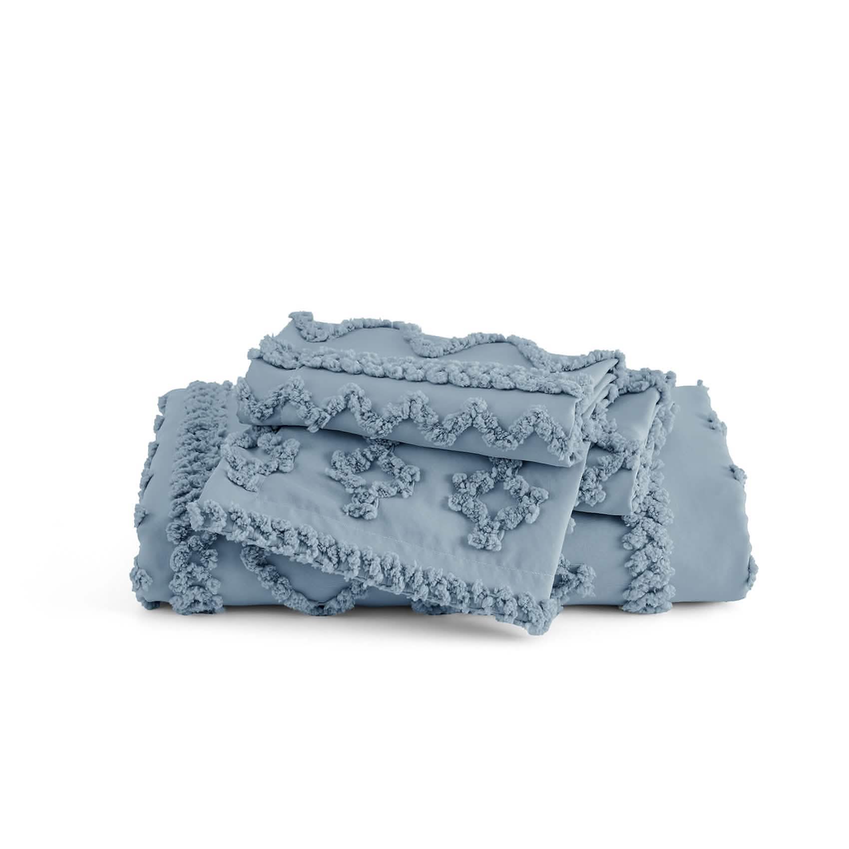 GentleSoft® Boho Tufted Embroidery Duvet Cover Set