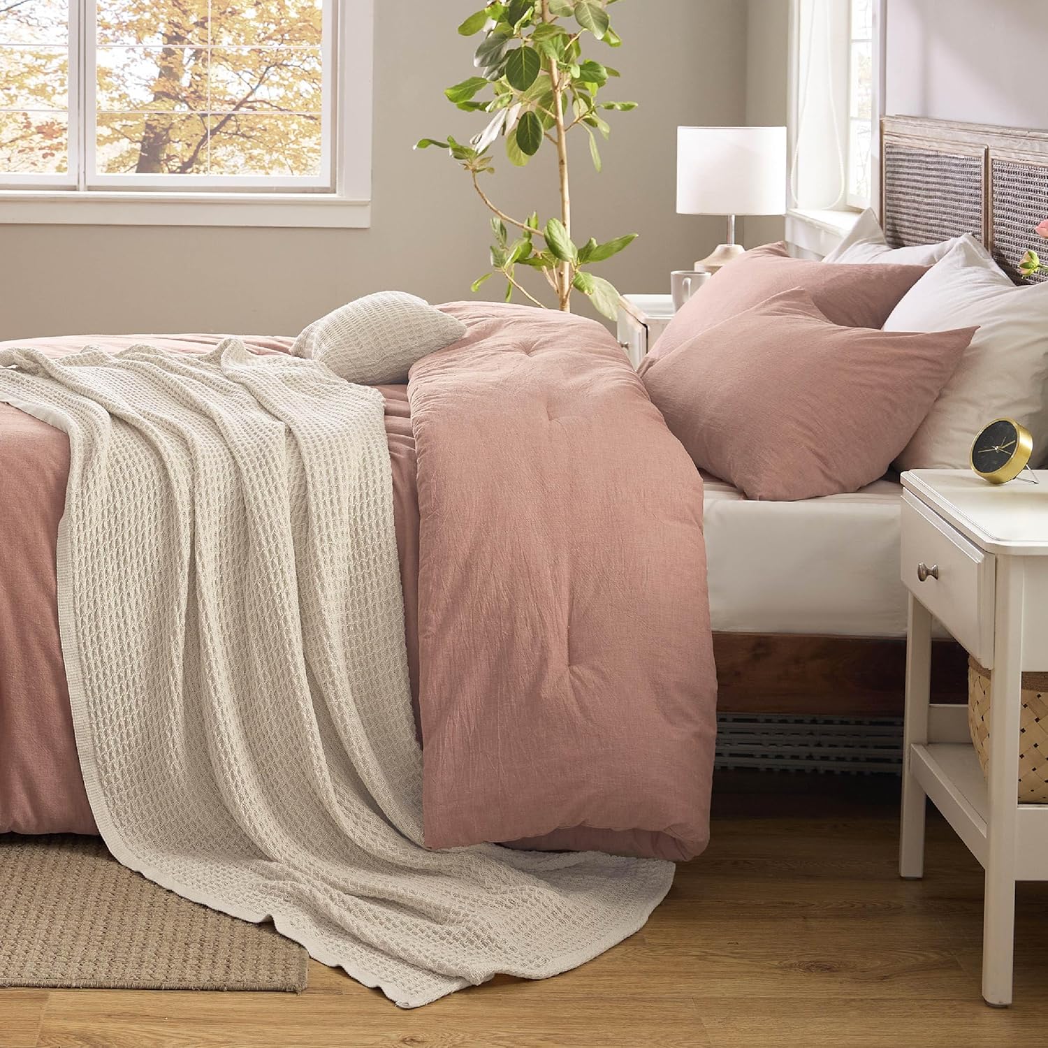 GentleSoft® 5 Piece Cotton Waffle Weave Bed-in-a-bag
