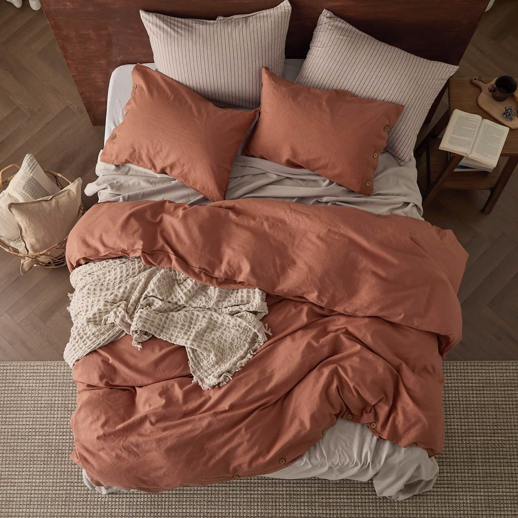 GentleSoft® Cotton Linen Hybrid Duvet Cover Set