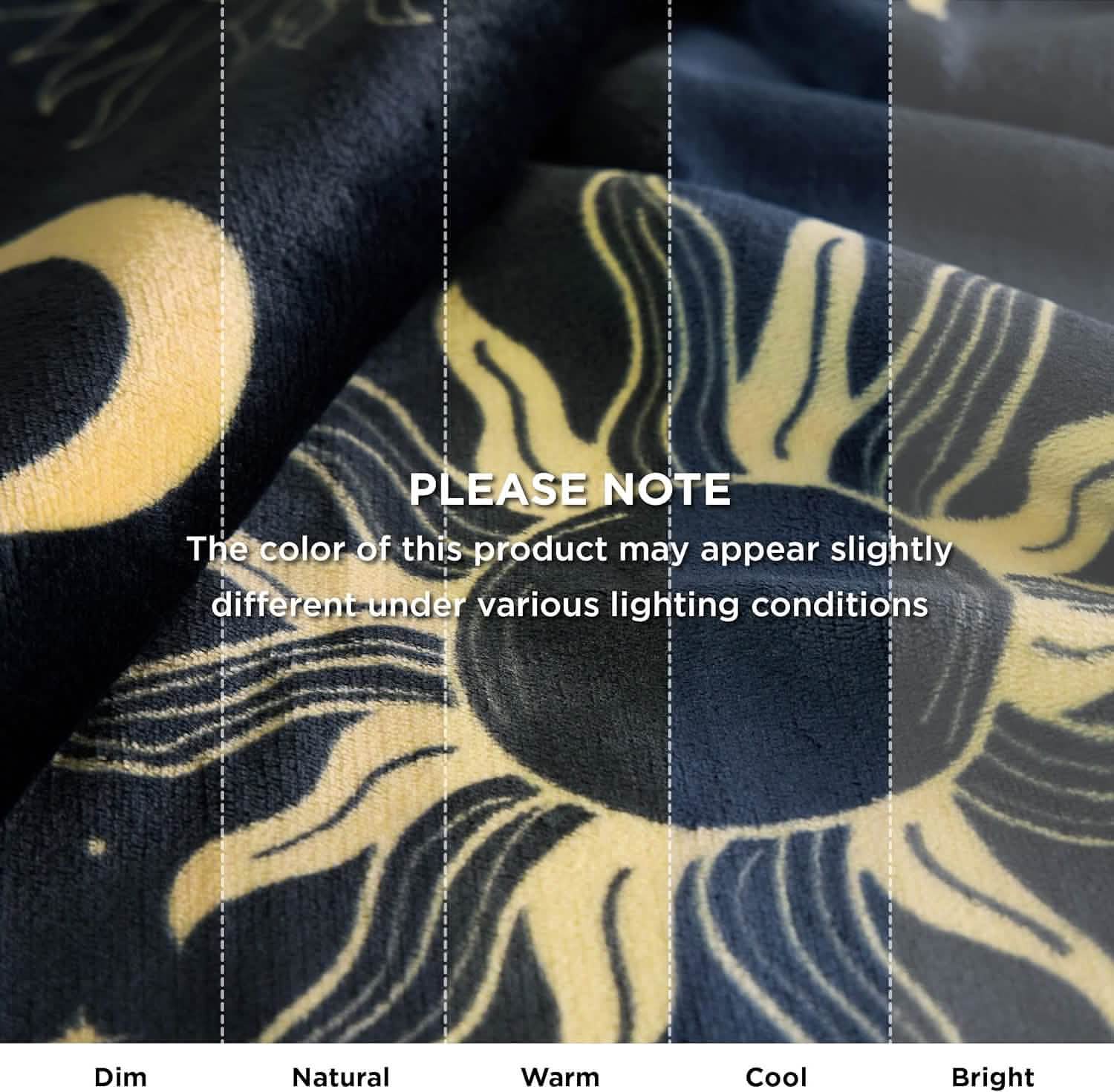GentleSoft® Printed Throw Sherpa Blanket Sun and Moon
