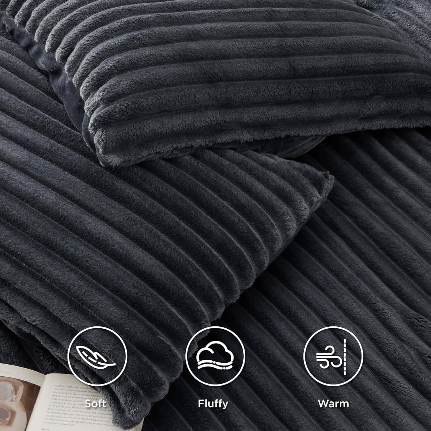 GentleSoft® Striped Flannel Duvet Cover Set