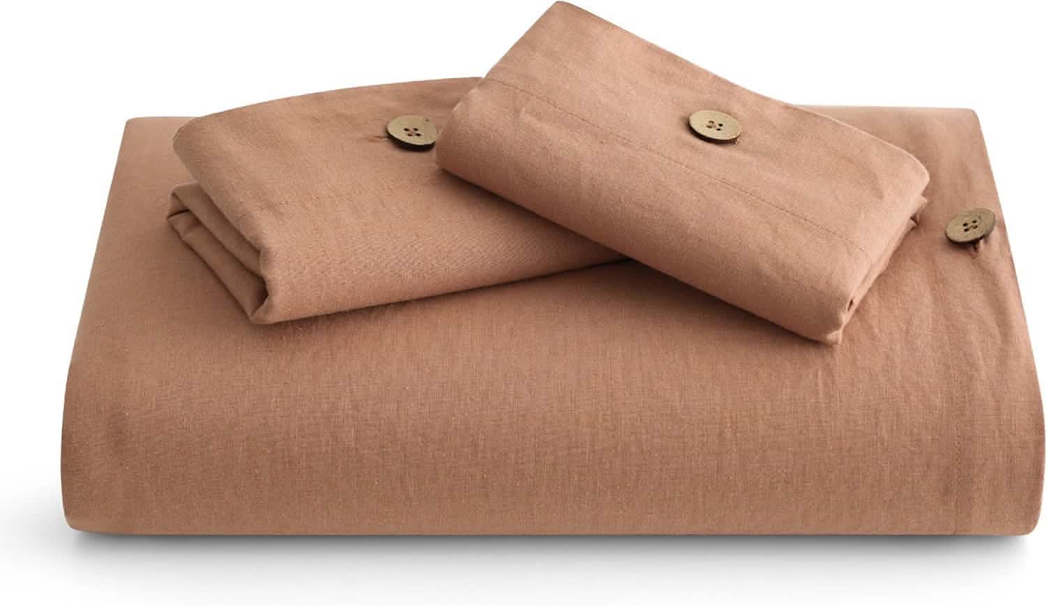 GentleSoft® Cotton Linen Hybrid Duvet Cover Set