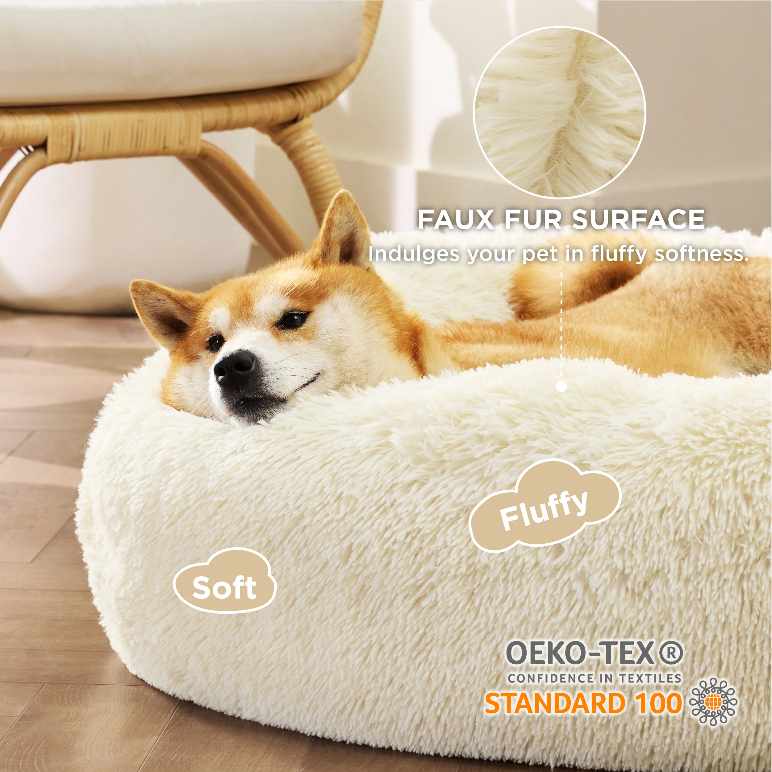 Calming Donut Bed for Dogs and Cats