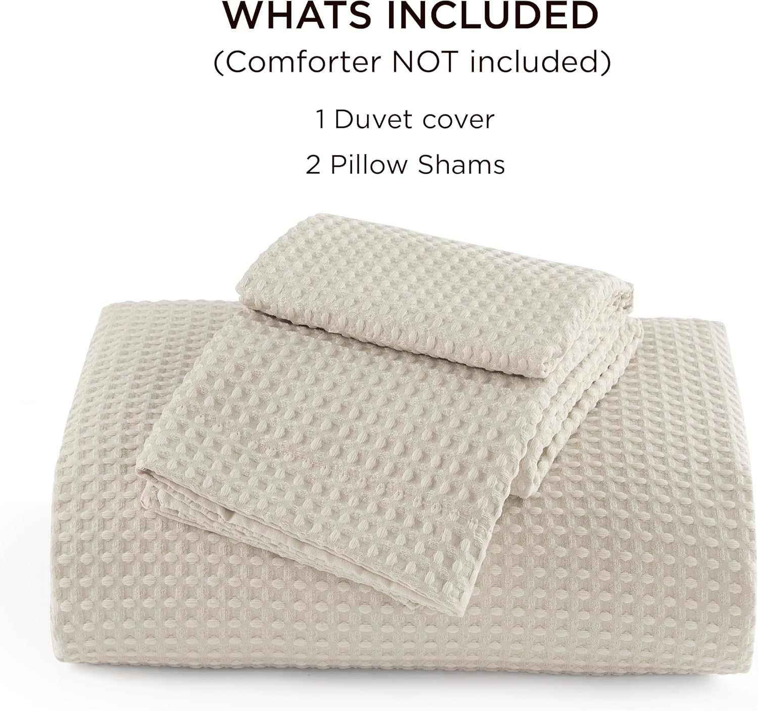 GentleSoft® Polyester Microfiber Waffle Duvet Weave Duvet Cover Set