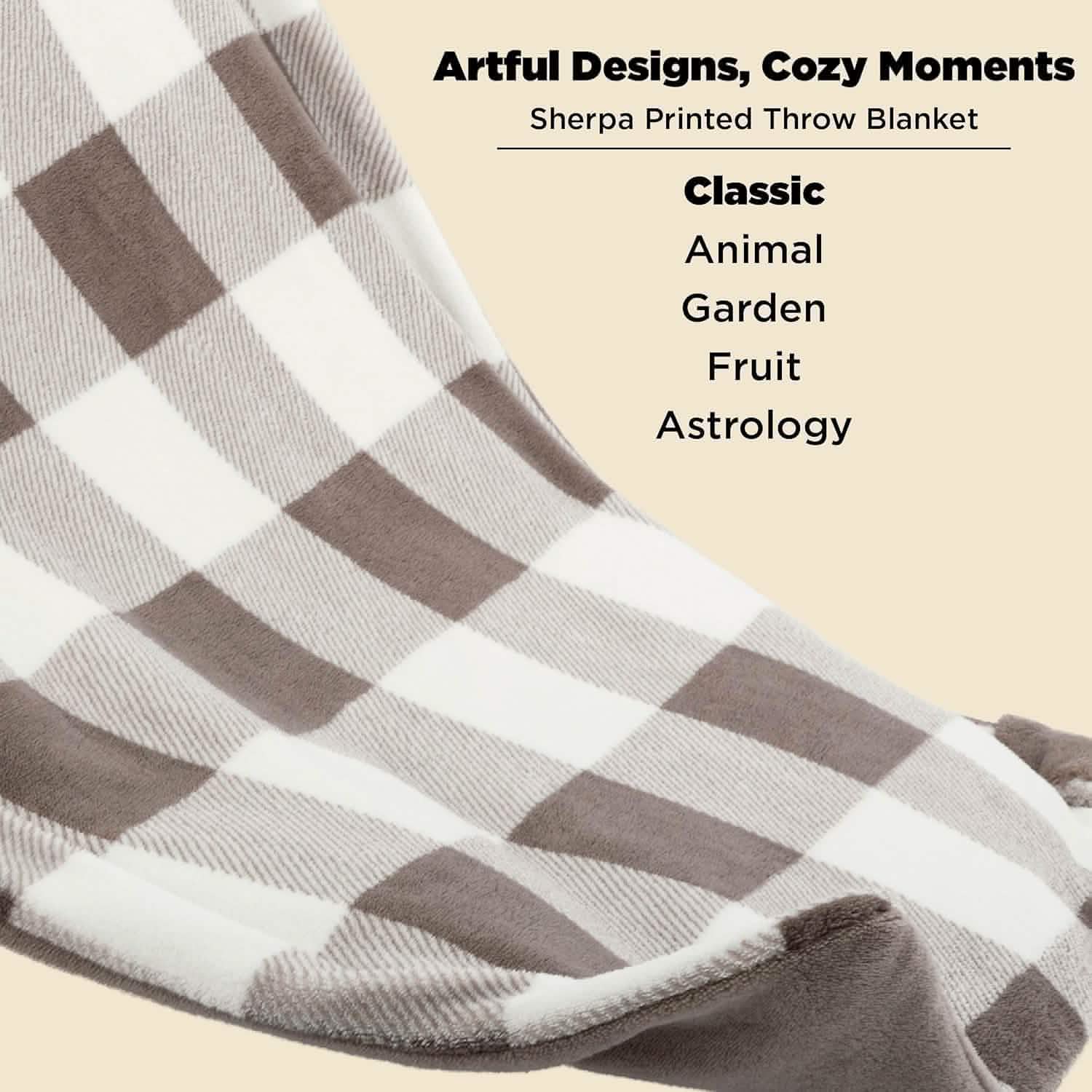 GentleSoft® Sherpa Printed Throw Blanket