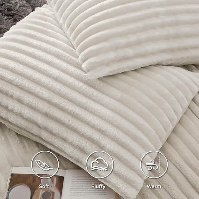 GentleSoft® Striped Flannel Duvet Cover Set