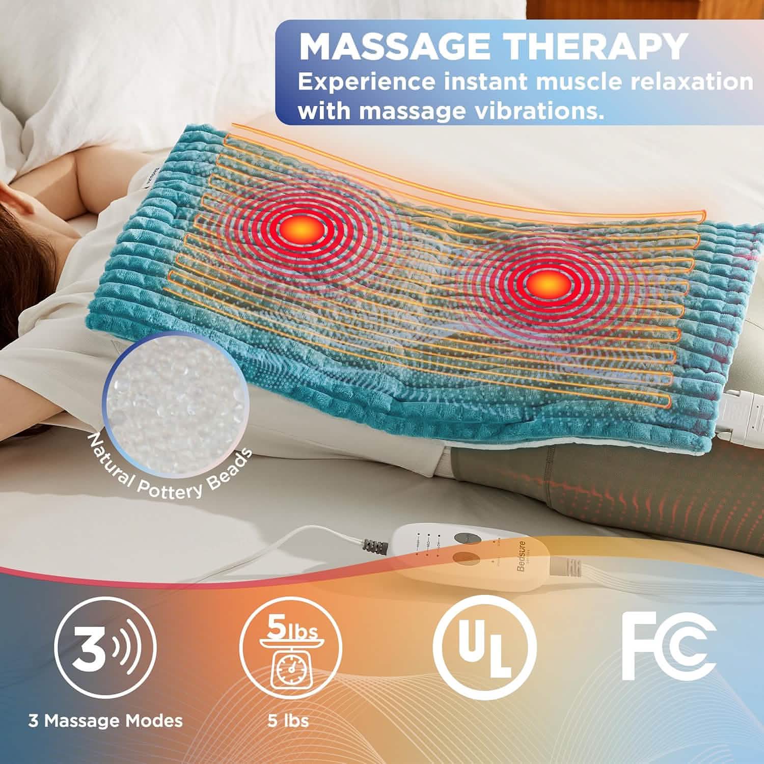 GentleSoft® Weighted Heating Pad with Massager