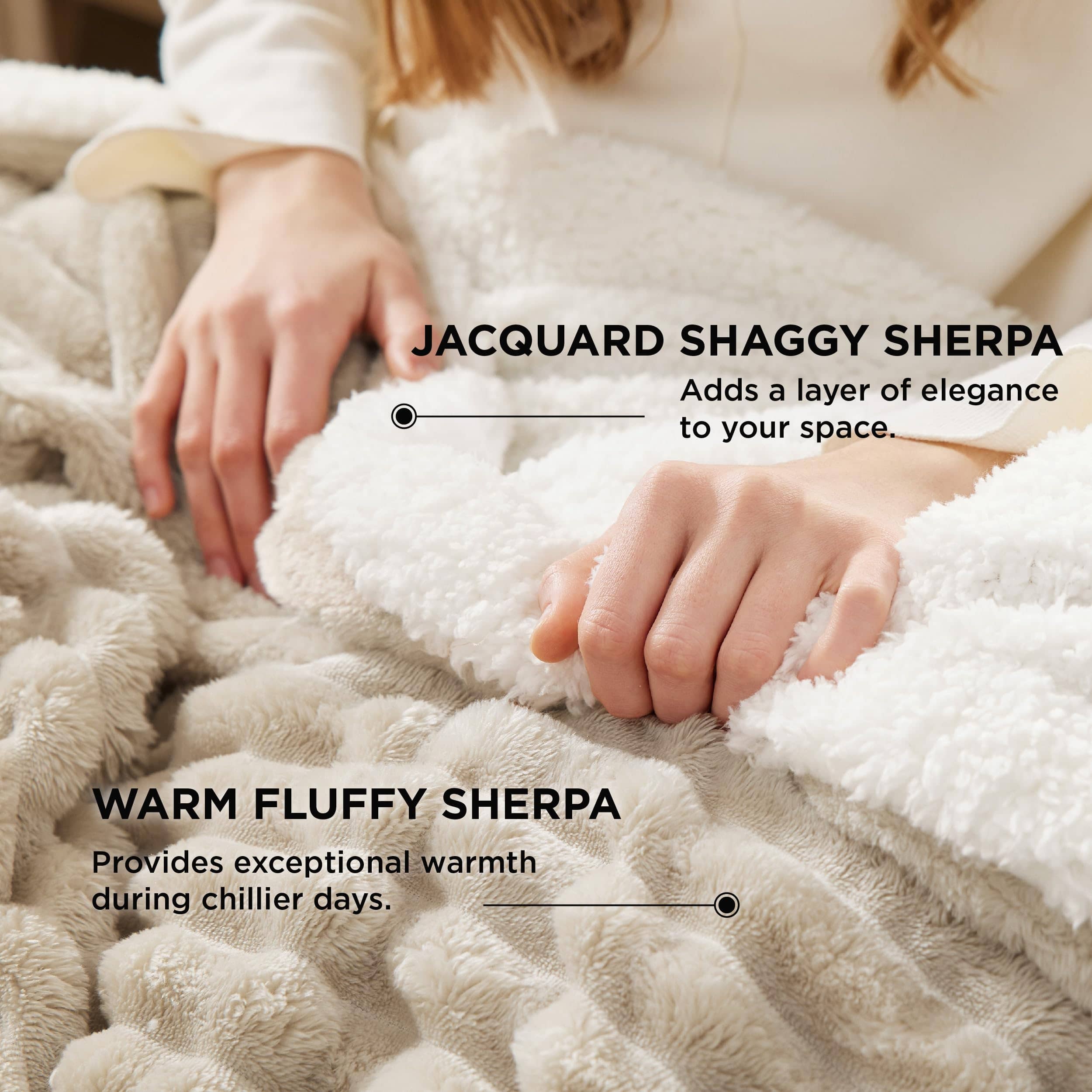 GentleSoft® Jacquard Stripes Shaggy Sherpa Blanket