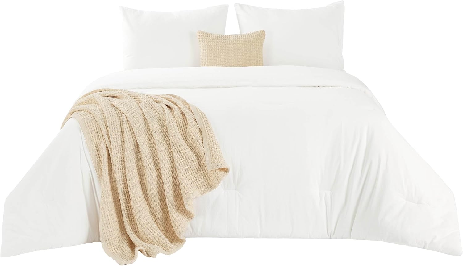GentleSoft® 5 Piece Cotton Waffle Weave Bed-in-a-bag