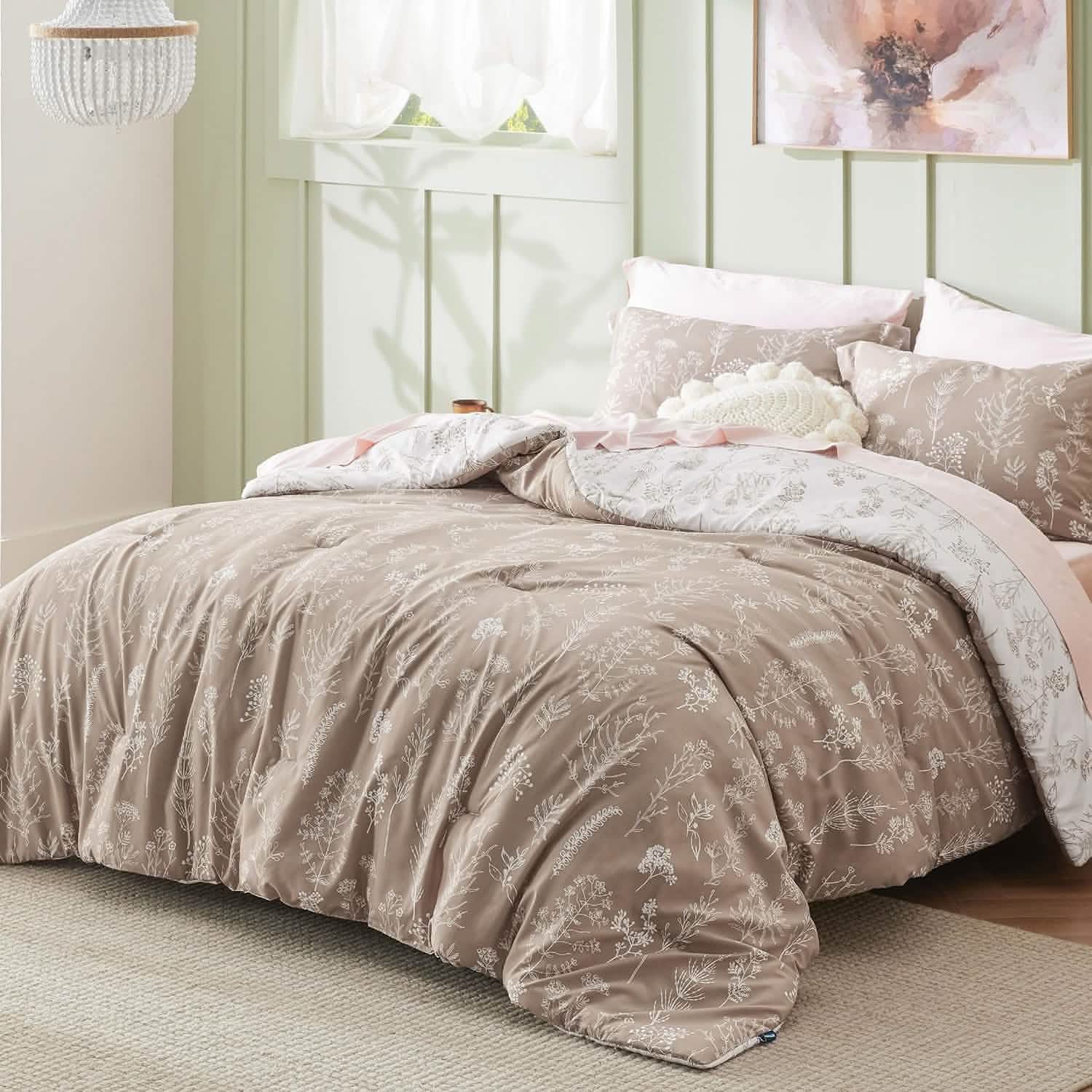 GentleSoft® Reversible Floral Print Comforter Set-2