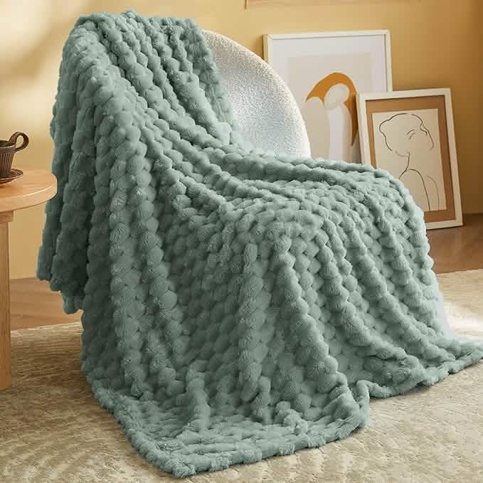 GentleSoft® Textured Bubble Flannel Fleece Blanket