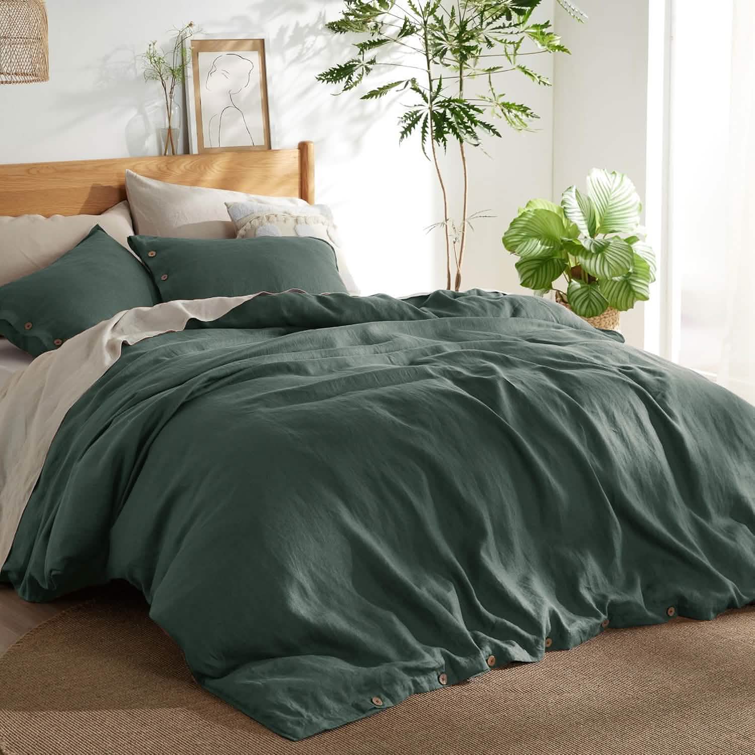 GentleSoft® Cotton Linen Hybrid Duvet Cover Set