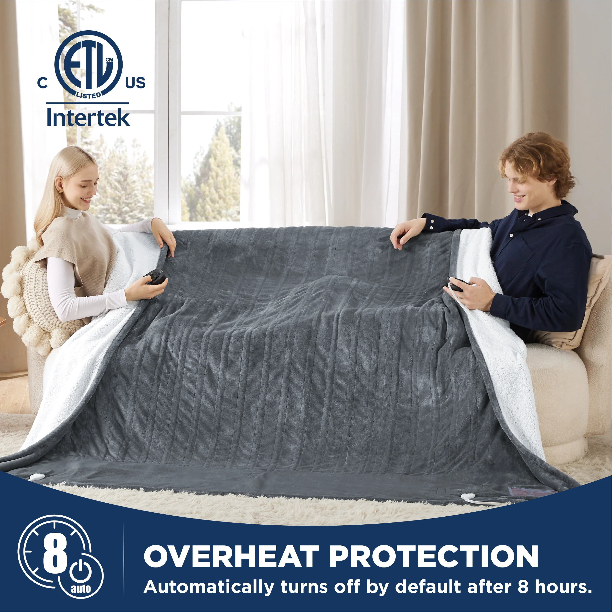 GentleSoft® Solid Flannel Heated Blanket