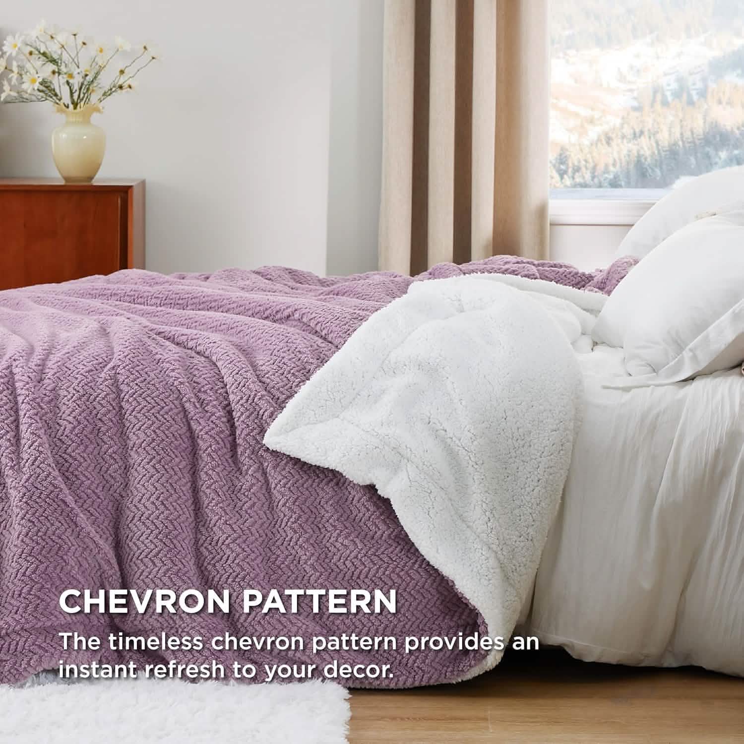 GentleSoft® Chevron Sherpa Fleece Blanket
