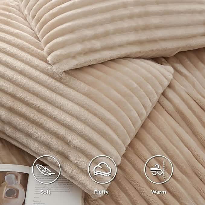 GentleSoft® Striped Flannel Duvet Cover Set