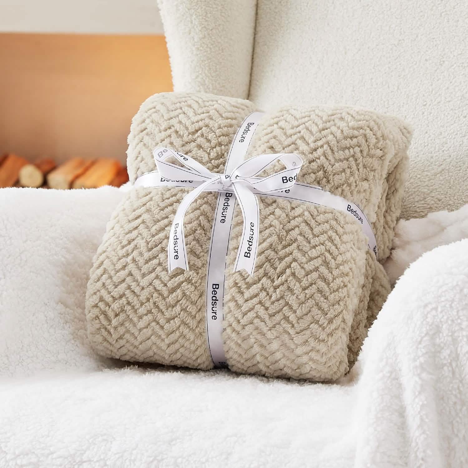 GentleSoft® Chevron Sherpa Fleece Blanket