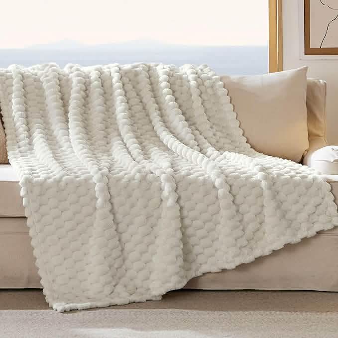 GentleSoft® Textured Bubble Flannel Fleece Blanket