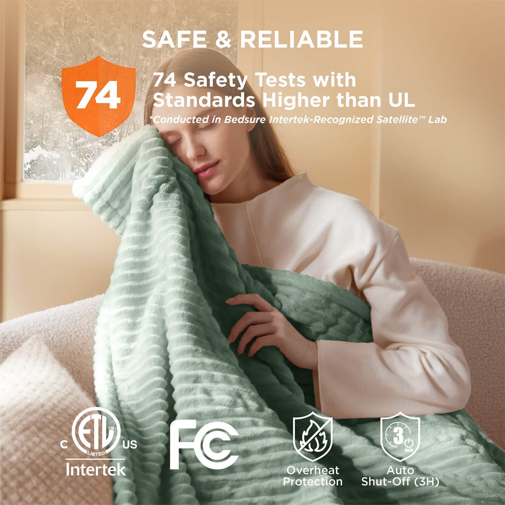 GentleSoft® Ribbed Heated Blanket
