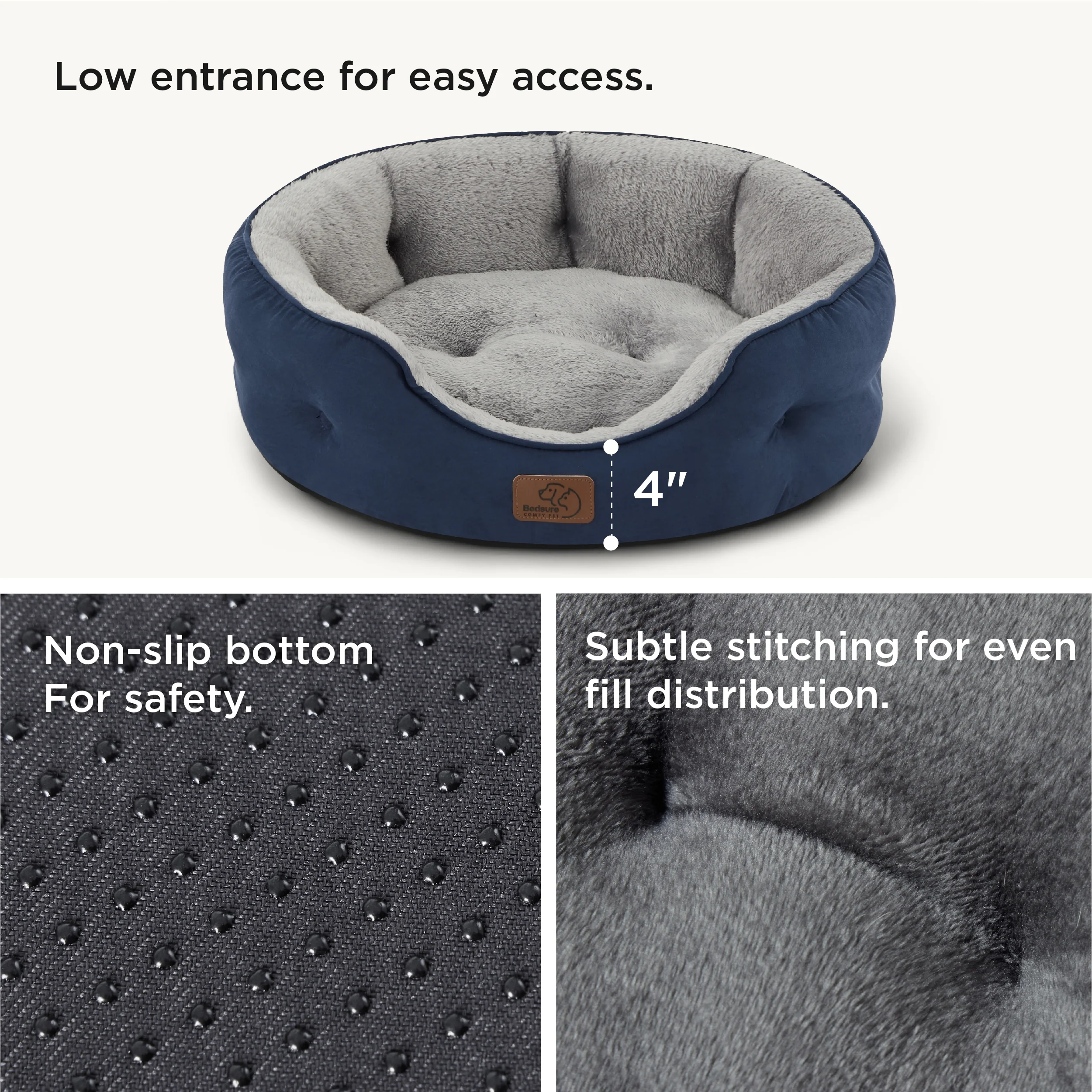 Solid Round Pet Bed