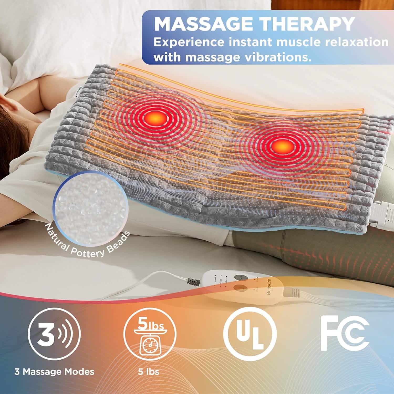 GentleSoft® Weighted Heating Pad with Massager