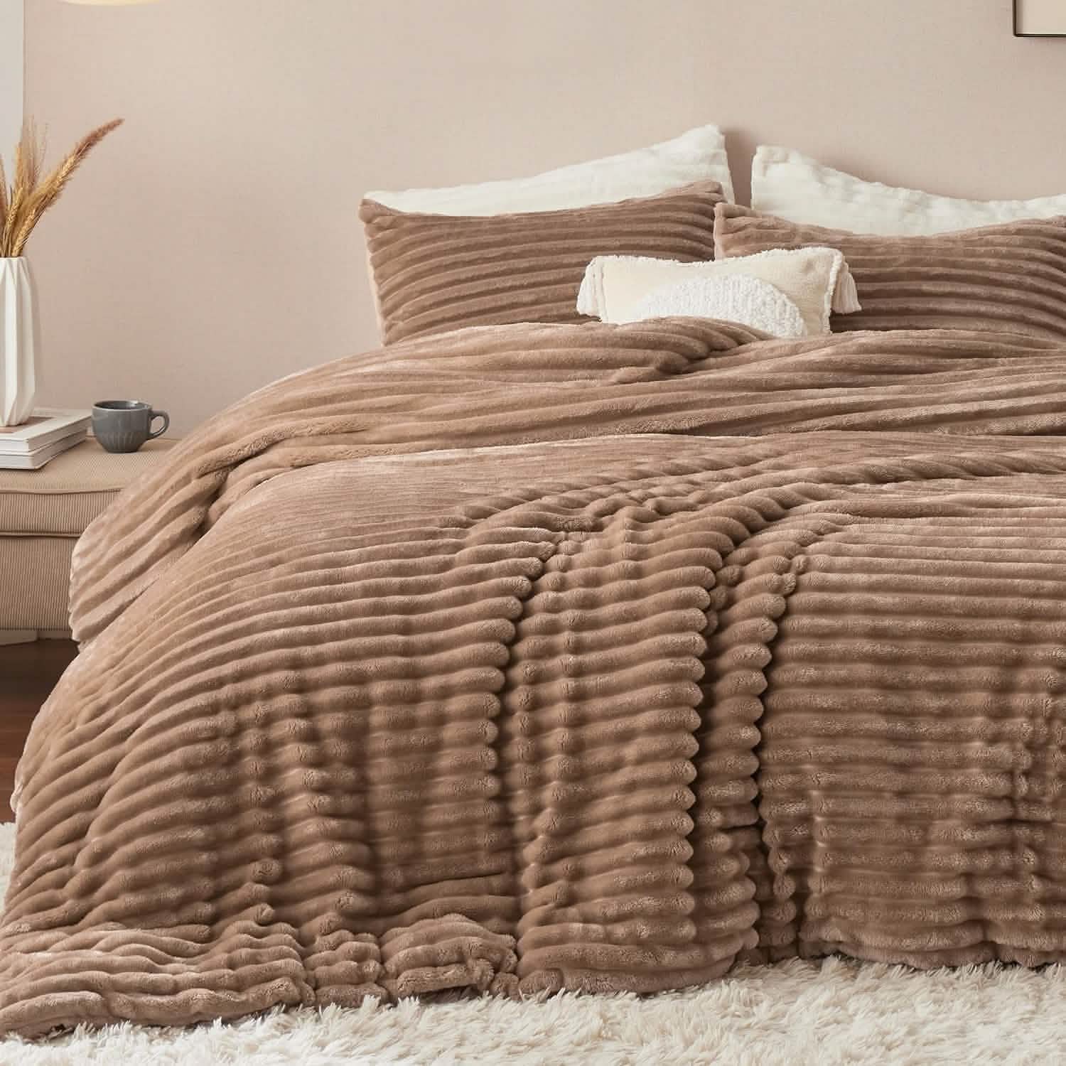 GentleSoft® Striped Flannel Comforter Set