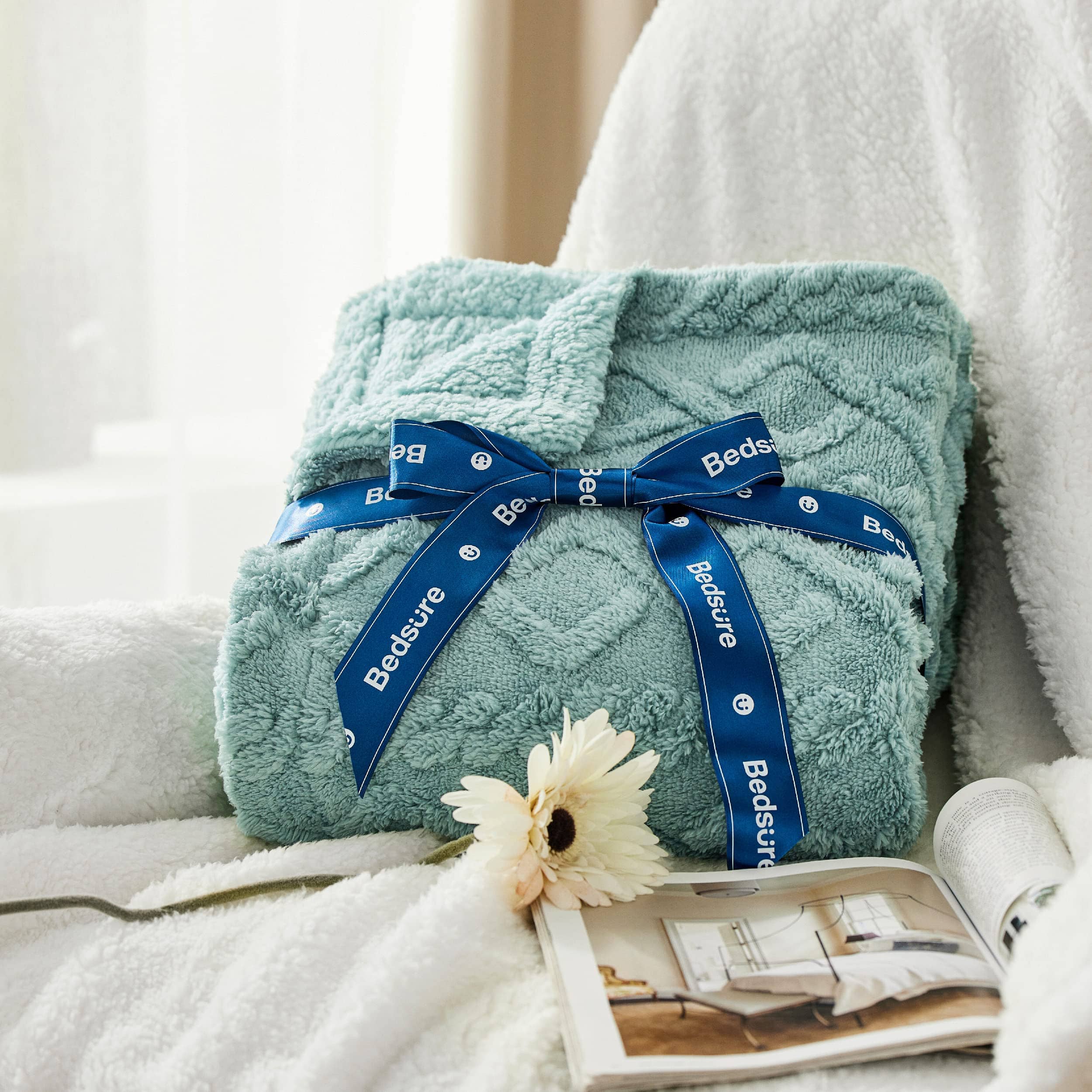 GentleSoft® Sherpa Throw Blanket For Couch