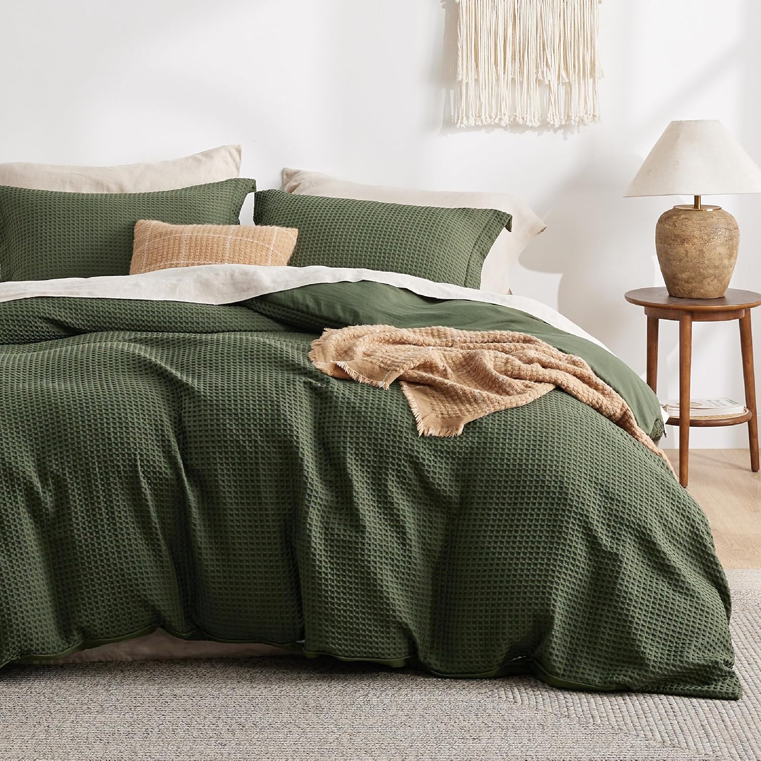 GentleSoft® Polyester Microfiber Waffle Duvet Weave Duvet Cover Set