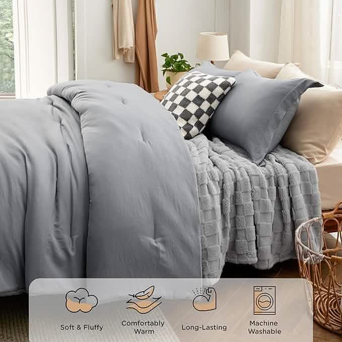 GentleSoft® Checkered Comforter Set