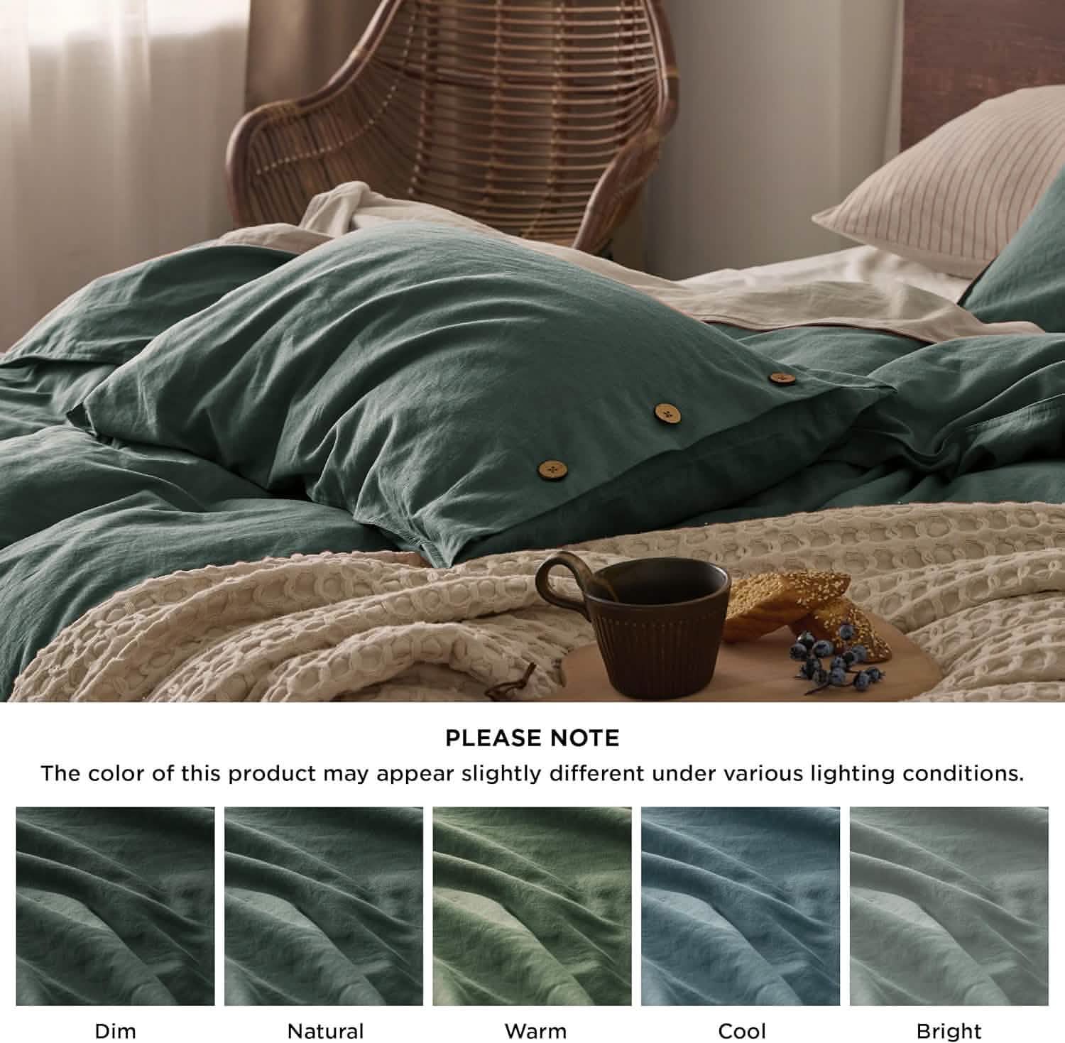 GentleSoft® Cotton Linen Hybrid Duvet Cover Set