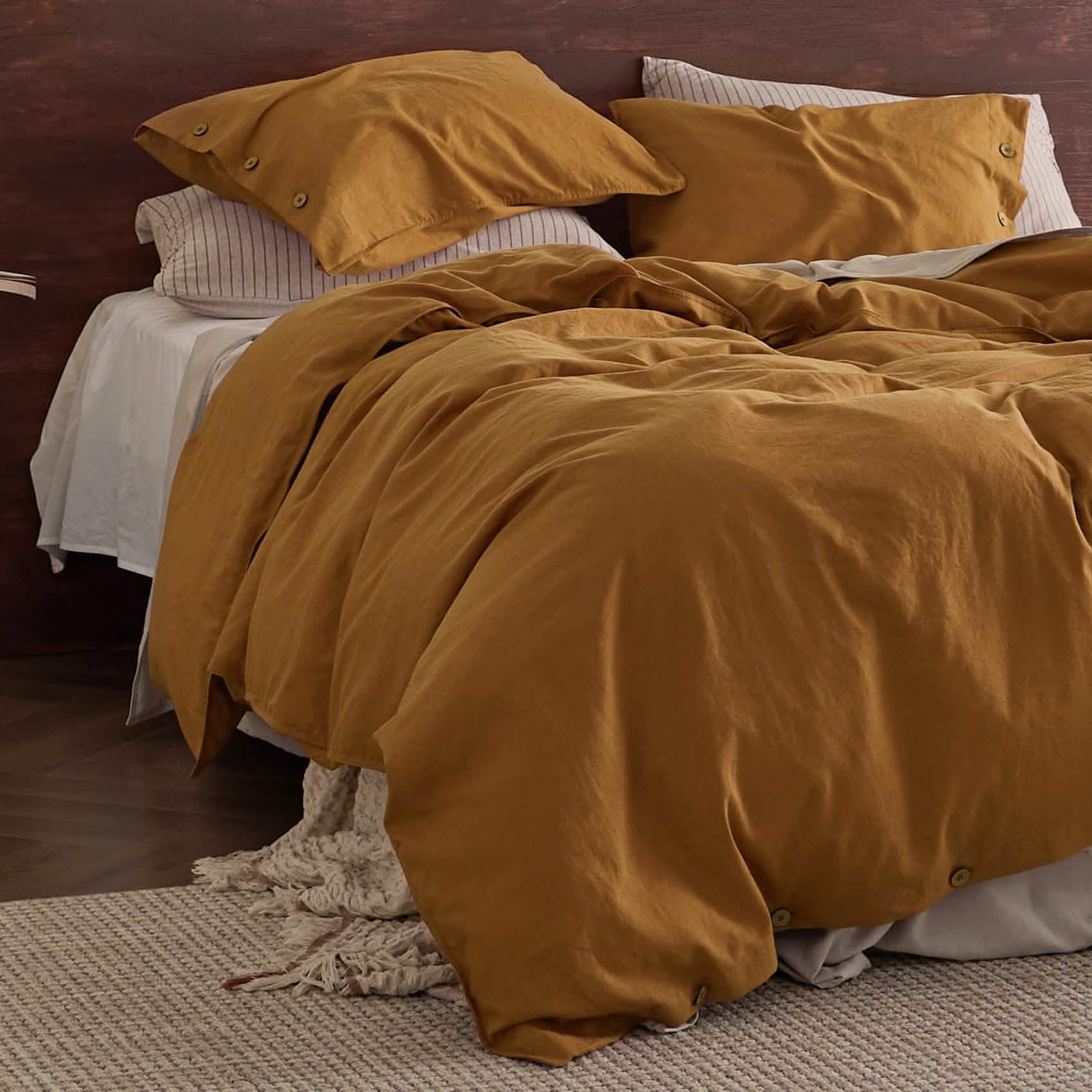 GentleSoft® Cotton Linen Hybrid Duvet Cover Set