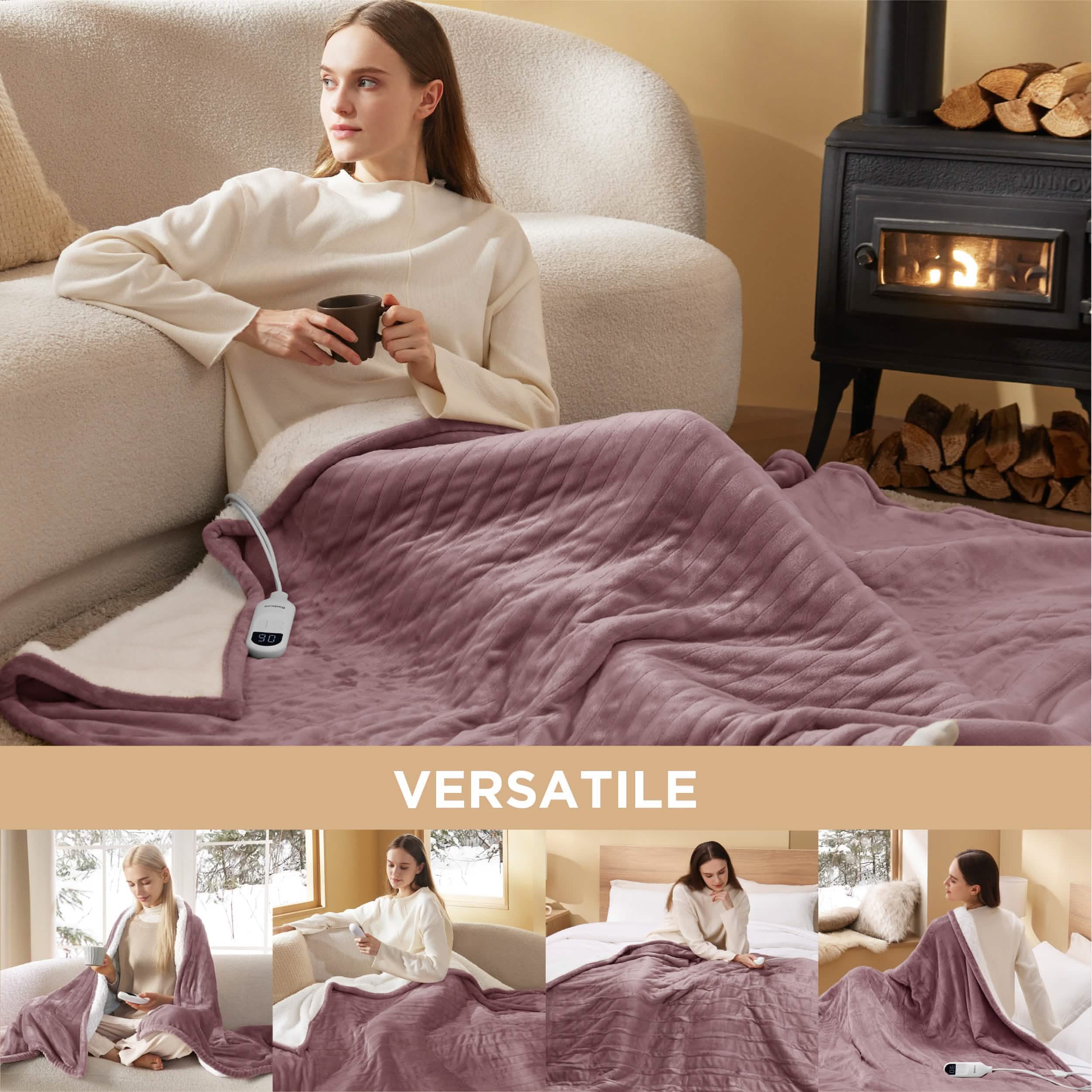 GentleSoft® Solid Flannel Heated Blanket
