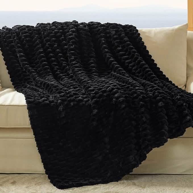 GentleSoft® Textured Bubble Flannel Fleece Blanket