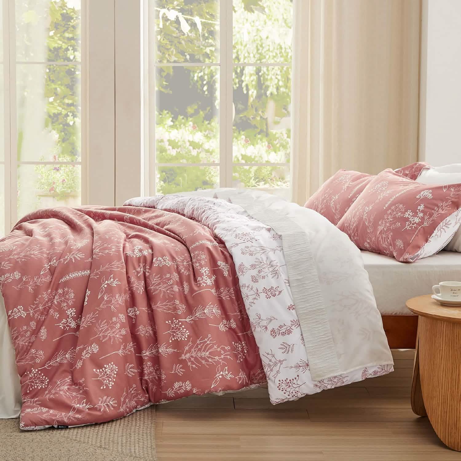GentleSoft® Reversible Floral Print Comforter Set-2