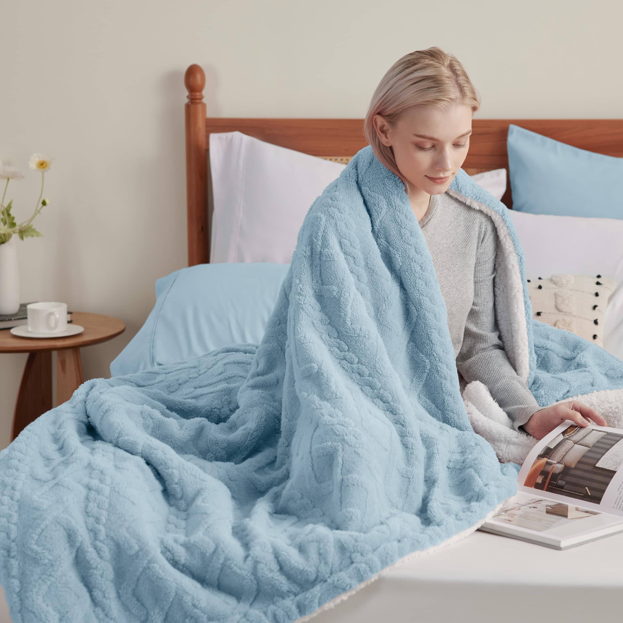 GentleSoft® Sherpa Throw Blanket For Couch