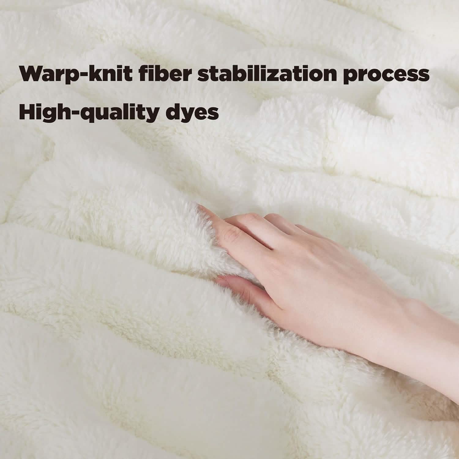 GentleSoft® Fluffy Striped Faux Fur Blanket White