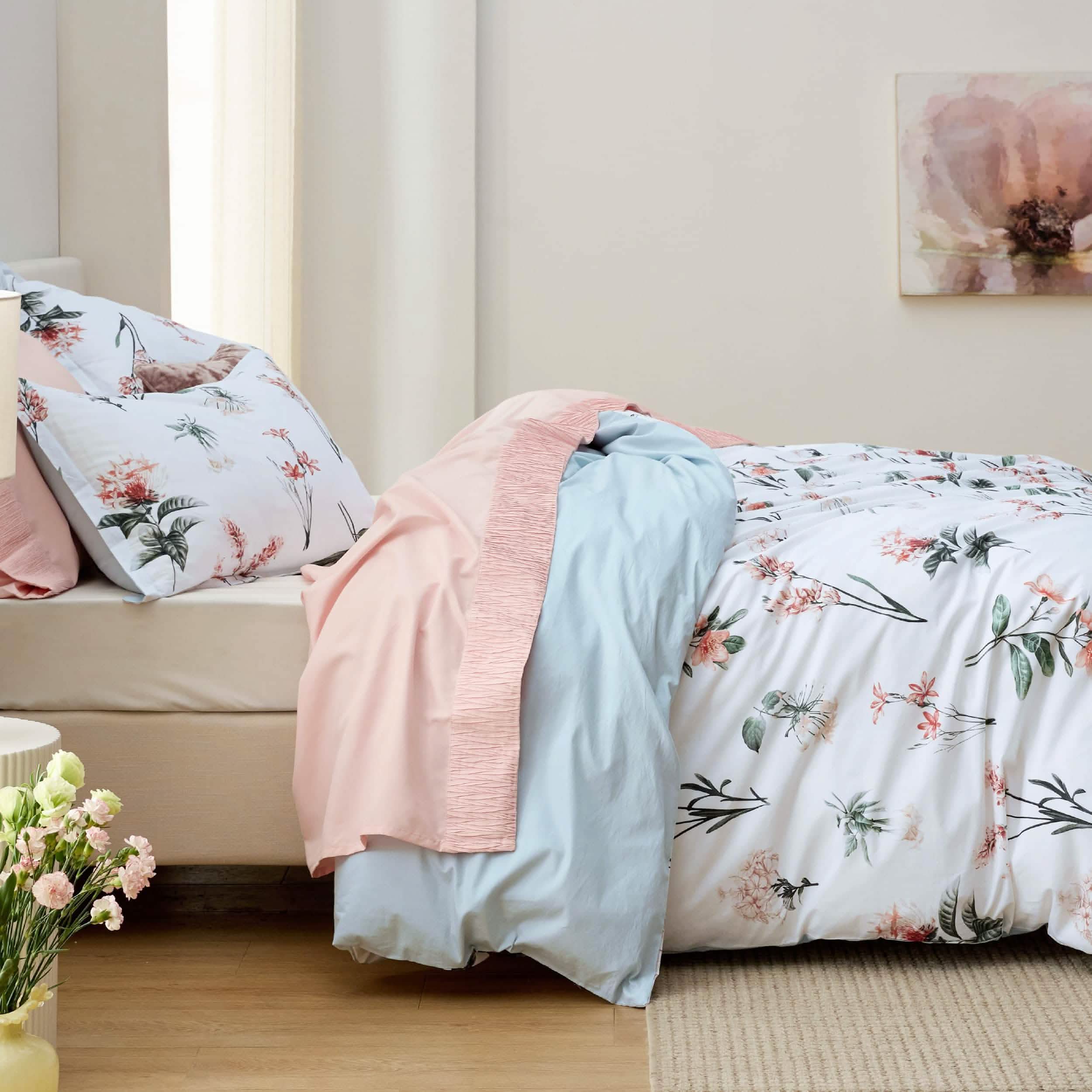 GentleSoft® 100% Cotton Reversible Floral Duvet Cover Set