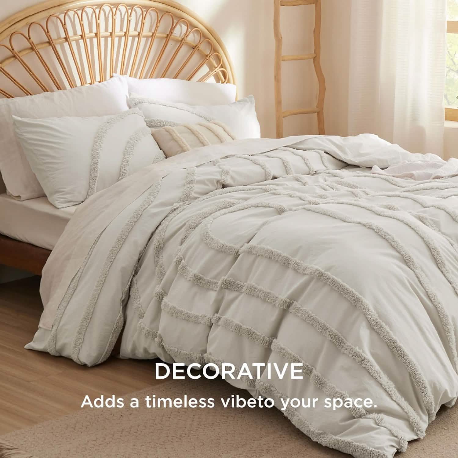 GentleSoft® 100% Cotton Tufted Duvet Cover Set