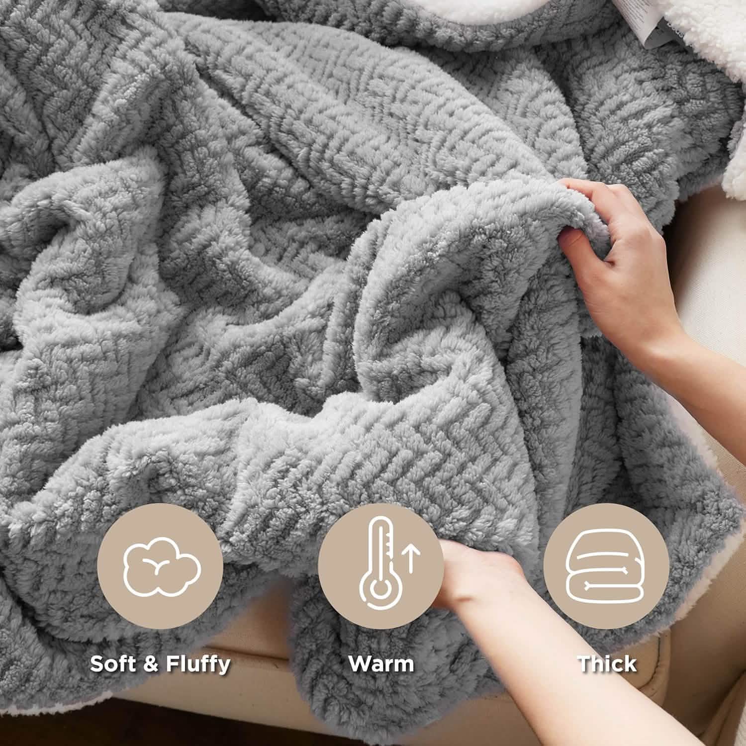 GentleSoft® Chevron Sherpa Fleece Blanket