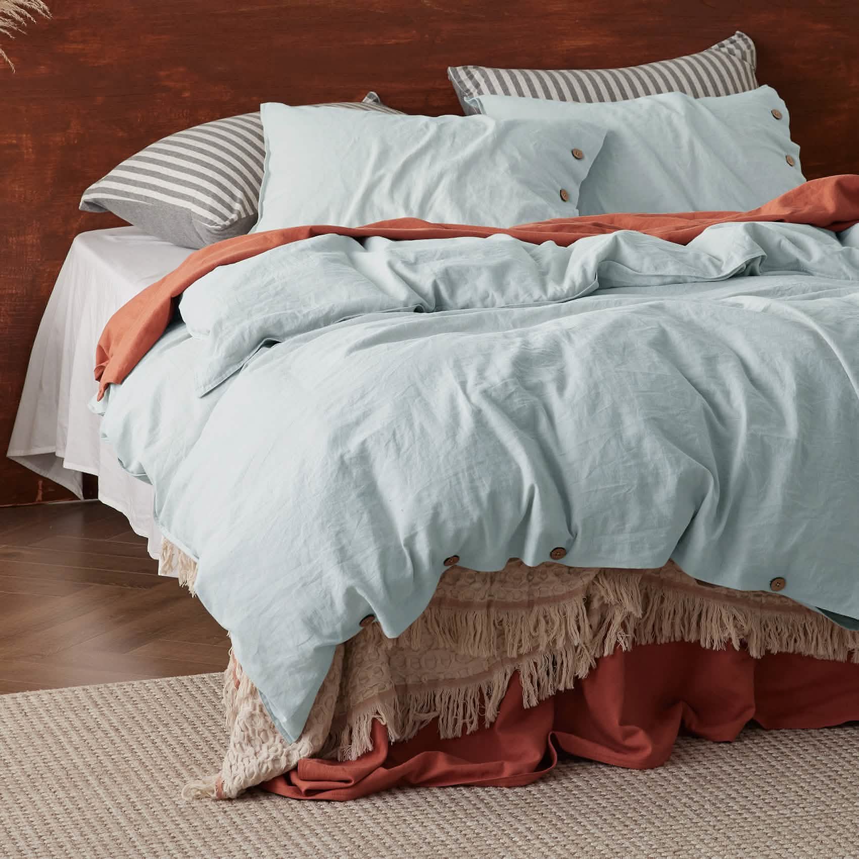 GentleSoft® Cotton Linen Hybrid Duvet Cover Set