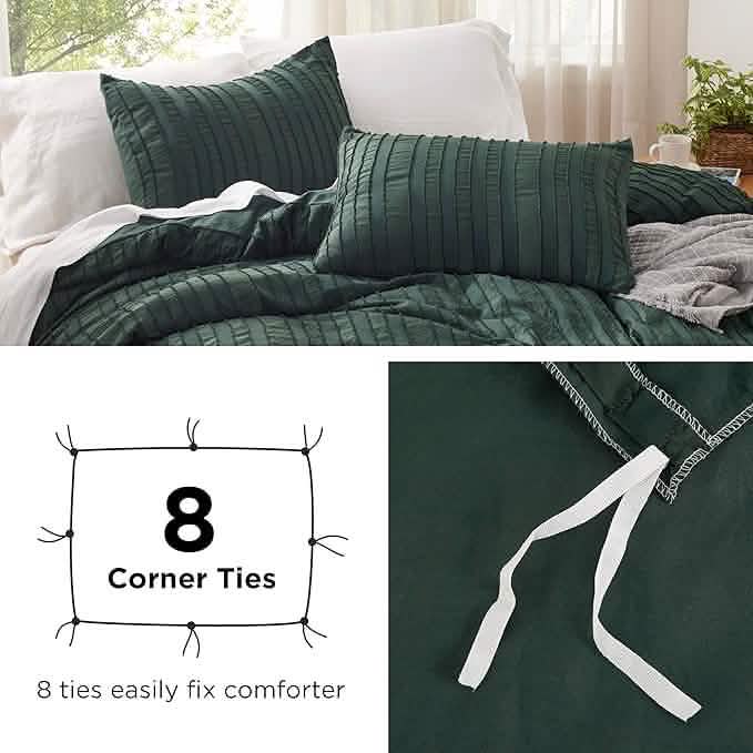 GentleSoft® Striped Tufted Embroidery Duvet Cover Set