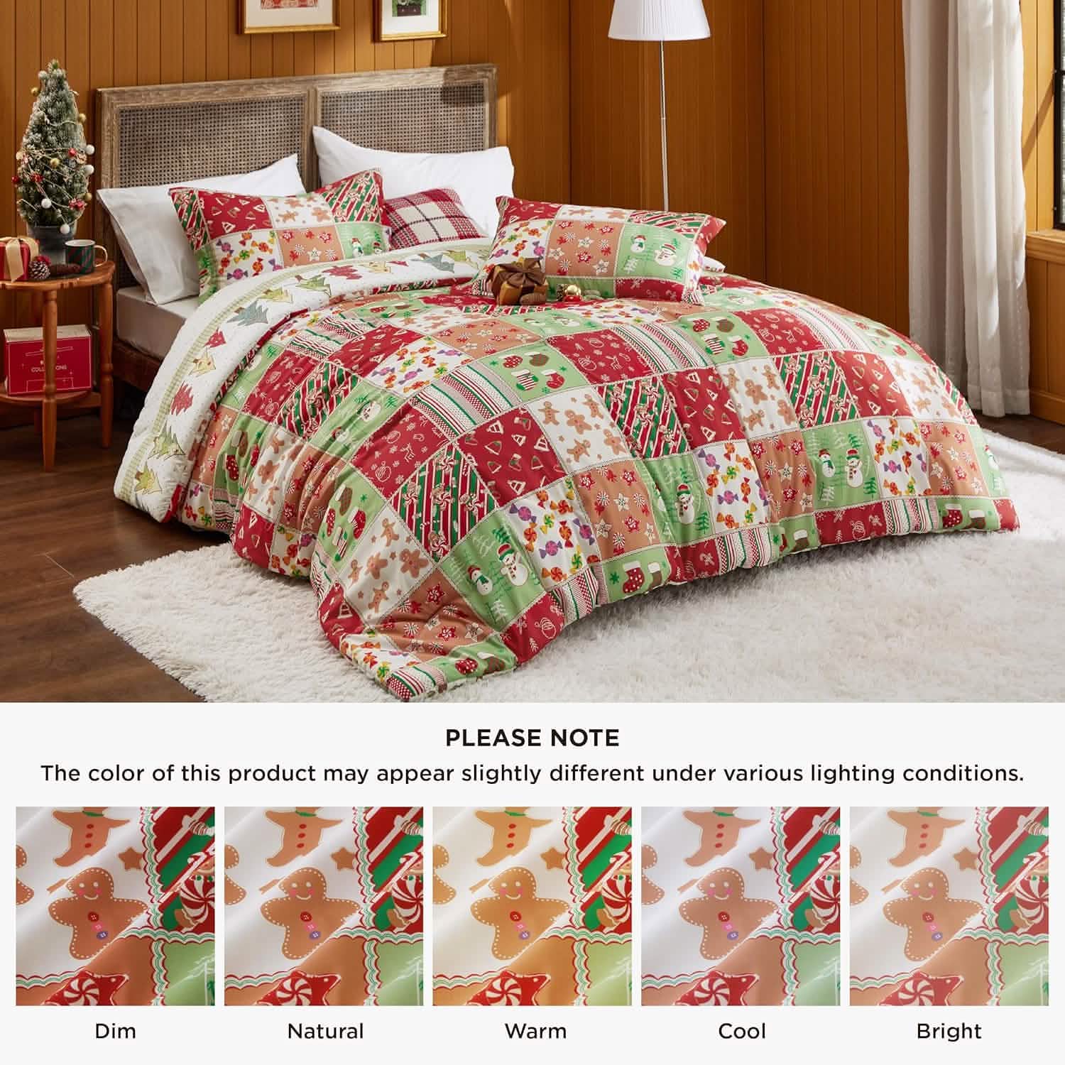 GentleSoft® Christmas Plaid Comforter Set Red