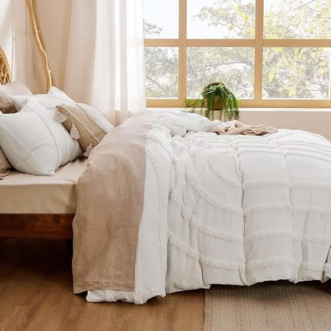 GentleSoft® 100% Cotton Tufted Duvet Cover Set